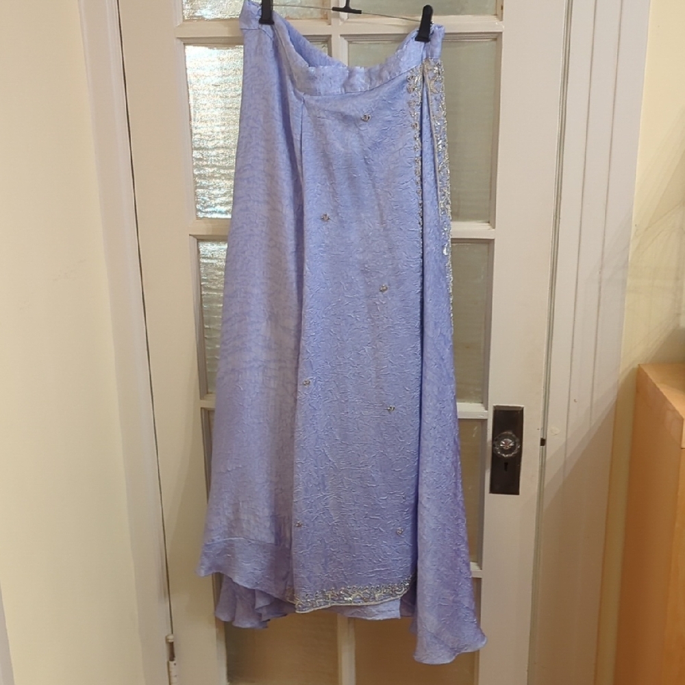 Elegant Lavender Skirt with Silver Accents